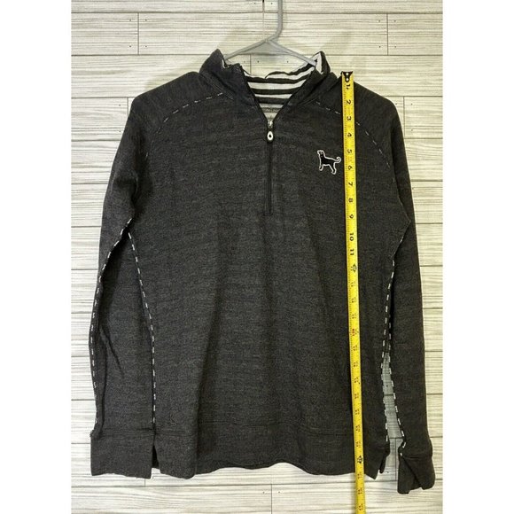 Kate Lord Women's Gray 1/4 Zip Long-Sleeve Pullover Workout SzSmall Black Dog - Picture 7 of 7